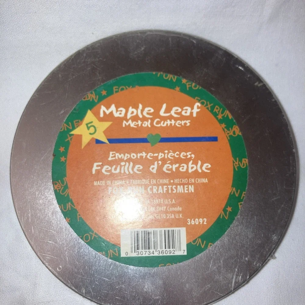 Fox Run 5 Piece Maple Leaf Cookie Cutters Silver Color Fall Leaves Baking #36092
